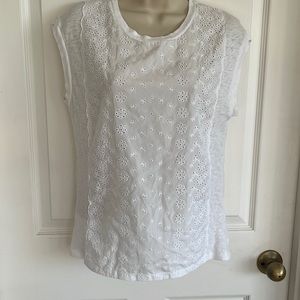 J.Crew sleeveless t shirt with front lace